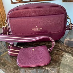 NWT KATE SPADE Rosie flip Agate Leather camera bag Crossbody Bag